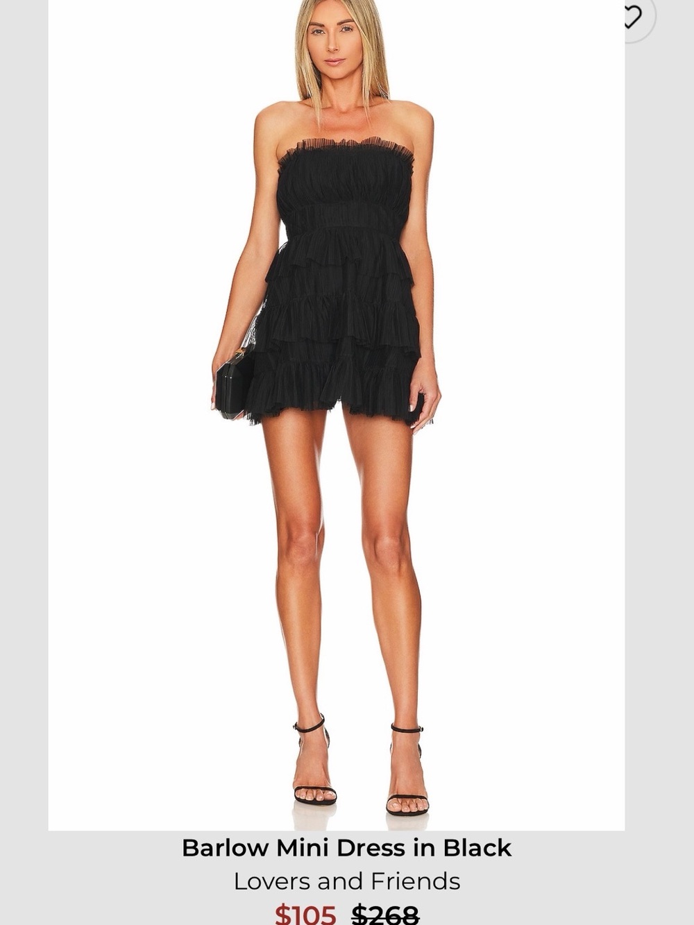 Lovers + Friends Barlow Strapless Black Mini Dress
